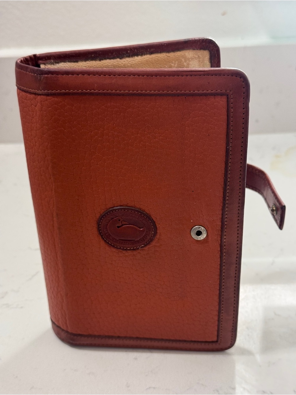Vintage Dooney & Bourke All Weather Leather Agenda Organizer Cover British Tan